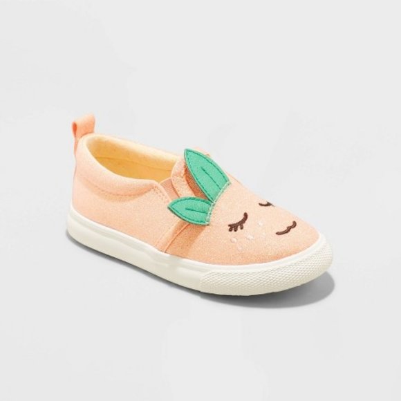 Cat & Jack Other - Vivian Fruit-Print Slip On Sneakers Orange Glitter - Cat & Jack